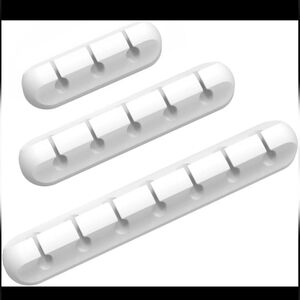 Cord/cable Organizer Clear & White 2 SETS Cord Holder Wire Organizer Usb Cable